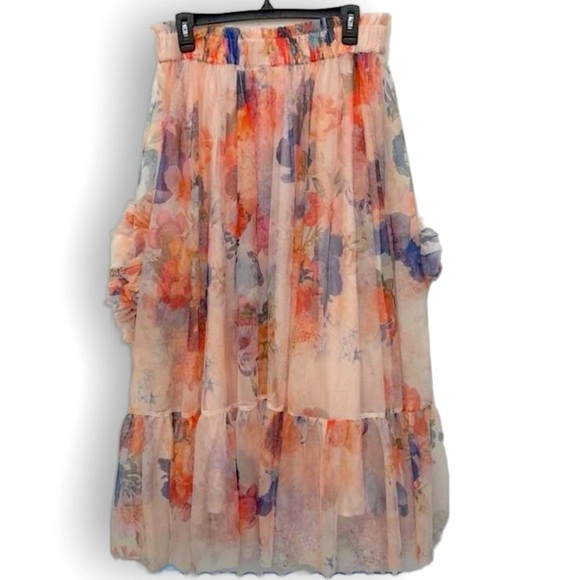 Maeve (Anthropologie) 3-D Tulle Mesh Skirt Sz M - Picture 8 of 16